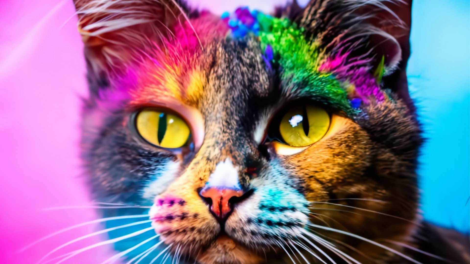 AI generated rainbow cat